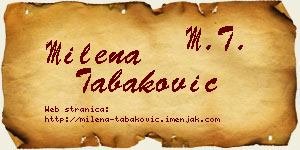 Milena Tabaković vizit kartica